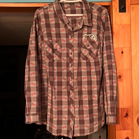 Hello Kitty Plaid Shirt. - Picture 1 of 4
